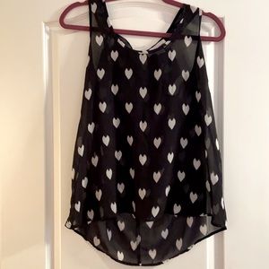 Black & White Heart Tank